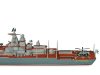 Сборная модель Российский атомный ракетный крейсер “Петр Великий” с клеем, кисточкой и красками. ракурс 3