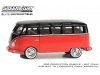 Масштабная модель Volkswagen 23-Window Microbus (Lot #1438.1) 1956 красный с черным 1:64 GreenLight 37290B