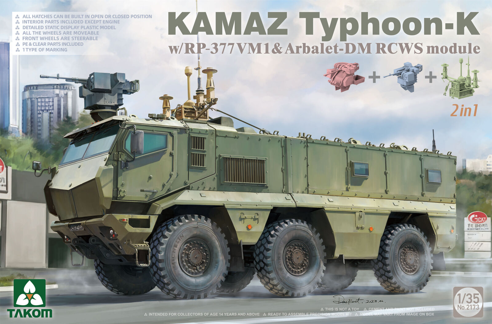 Сборная модель КАМАЗ Тайфун-К с РП-377ВМ1 и Арбалетом DM RCWS модуль 2в1  лучшая цена!