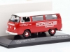 Масштабная модель Volkswagen T2 Bus Porsche Renndienst 1972 красный с белым 1:43 Minichamps 943053004