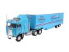 Масштабная модель Kenworth K100 Aerodyne 1980 седельный тягач c полуприцепом Global голубой