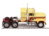 Масштабная модель International Transtar 4300 1980 седельный тягач, желтый с красным 1:43 IXO TR217 ракурс 3