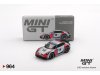 Масштабная модель Porsche 911 (992) Dakar Rally 1978 #14 серый металлик с графикой 1:64 Mini GT MGT00964-L ракурс 2