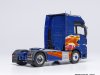 Масштабная модель MAN TGX XXL D38 2020 седельный тягач, синий с графикой ракурс 2