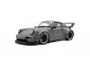 Масштабная модель Porsche 911 (964) RWB Rauh-Welt Bodykit с фигуркой Акира Накаи 2024 матовый серый 1:18 Solido S1807517 ракурс 2
