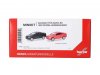 Сборная модель Opel Astra Coupe bertone 2000 (набор из 2 моделей, Astra G) черный и красный 1:87 Herpa 014106 ракурс 4