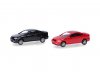 Сборная модель Opel Astra Coupe bertone 2000 (набор из 2 моделей, Astra G) черный и красный 1:87 Herpa 014106