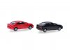 Сборная модель Opel Astra Coupe bertone 2000 (набор из 2 моделей, Astra G) черный и красный 1:87 Herpa 014106 ракурс 2