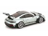 Масштабная модель Porsche 911 (992) GT3 RS 2023 серебристый 1:18 Minichamps 110062044 ракурс 3
