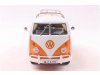 Масштабная модель Volkswagen T1 кемпер 1959 оранжевый с белым 1:18 Schuco 450060600 ракурс 4