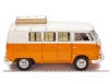 Масштабная модель Volkswagen T1 кемпер 1959 оранжевый с белым 1:18 Schuco 450060600 ракурс 7