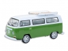 Масштабная модель Volkswagen T2 Custom Microbus (Scottsdale 2023) 1968 зеленый с белым 1:64 GreenLight 37330C