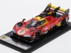 Масштабная модель Ferrari 499P 3.0l Turbo V6 Команда Ferrari AF Corse #51 3rd 24 часа Ле-Мана 2024 Alessandro Pier Guidi - James Calado - Antonio Giovinazzi, красный с желтым