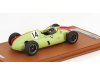 Масштабная модель Cooper F1 T51 #14 British GP 1960 Olivier Gendebien, светло-зеленый с красным 1:18 Tecnomodel TM18-298E ракурс 2