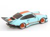 Масштабная модель Porsche 911 KS-R by Khyzyl Saleem 2026 Gulf livery голубой с оранжевым 1:18 Solido S1810504 ракурс 2