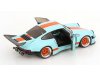 Масштабная модель Porsche 911 KS-R by Khyzyl Saleem 2026 Gulf livery голубой с оранжевым 1:18 Solido S1810504 ракурс 4