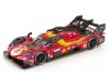 Масштабная модель Ferrari 499p 3.0l Turbo V6 Команда Ferrari AF Corse #51 3-й 24 часа Ле-Мана 2025 Alessandro Pier Guidi, James Calado, Antonio Giovinazzi, красный с черным