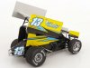 Масштабная модель Buch Motorsports Sprint Car #13 Justin Peck 2022 желтый с черным ракурс 2