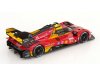 Масштабная модель Ferrari 499P 3.0l Turbo V6 Команда Ferrari AF Corse #51 3-й 24 часа Ле-Мана 2024 Alessandro Pier Guidi - James Calado - Antonio Giovinazzi, красный ракурс 2