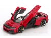 Масштабная модель Ferrari F80 2024 красный металлик, cеребристо-черные колеса ракурс 3