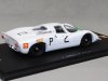 Масштабная модель Porsche 908 #2 Победитель 1000km Нюрбургринга Siffert, Elford 1968 белый ракурс 2