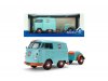 Масштабная модель Volkswagen T1 Kool Kombi + Прицеп 2024 голубой с оранжевым 1:18 Solido S1810908 ракурс 10