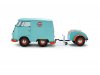 Масштабная модель Volkswagen T1 Kool Kombi + Прицеп 2024 голубой с оранжевым 1:18 Solido S1810908 ракурс 2