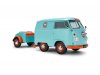 Масштабная модель Volkswagen T1 Kool Kombi + Прицеп 2024 голубой с оранжевым 1:18 Solido S1810908 ракурс 9