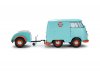 Масштабная модель Volkswagen T1 Kool Kombi + Прицеп 2024 голубой с оранжевым 1:18 Solido S1810908 ракурс 8
