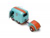 Масштабная модель Volkswagen T1 Kool Kombi + Прицеп 2024 голубой с оранжевым 1:18 Solido S1810908 ракурс 4