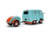 Масштабная модель Volkswagen T1 Kool Kombi + Прицеп 2024 голубой с оранжевым 1:18 Solido S1810908 ракурс 7