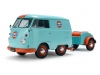 Масштабная модель Volkswagen T1 Kool Kombi + Прицеп 2024 голубой с оранжевым 1:18 Solido S1810908