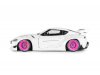 Масштабная модель Toyota GR Supra Bodykit Liberty Walk 2025 белый с розовыми дисками 1:18 Solido S1815502 ракурс 2