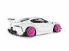 Масштабная модель Toyota GR Supra Bodykit Liberty Walk 2025 белый с розовыми дисками 1:18 Solido S1815502 ракурс 7