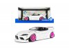 Масштабная модель Toyota GR Supra Bodykit Liberty Walk 2025 белый с розовыми дисками 1:18 Solido S1815502 ракурс 10