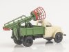 Масштабная модель ТВГ-15М (51А) телескопическая гидравлическая автовышка, бежевый с зеленым и красным ракурс 2
