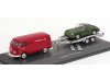 Масштабная модель Volkswagen T1 красный с прицепом и Porsche 901, зеленый 1:43 Schuco 450731300