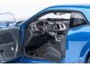 Масштабная модель Dodge Challenger SRT Super Stock 2023 (frostbite blue, carbon stripes) синий с карбоновыми полосками ракурс 9