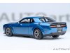 Масштабная модель Dodge Challenger SRT Super Stock 2023 (frostbite blue, carbon stripes) синий с карбоновыми полосками ракурс 2