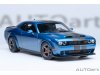 Масштабная модель Dodge Challenger SRT Super Stock 2023 (frostbite blue, carbon stripes) синий с карбоновыми полосками ракурс 18
