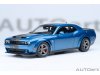 Масштабная модель Dodge Challenger SRT Super Stock 2023 (frostbite blue, carbon stripes) синий с карбоновыми полосками