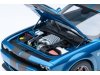 Масштабная модель Dodge Challenger SRT Super Stock 2023 (frostbite blue, carbon stripes) синий с карбоновыми полосками ракурс 12