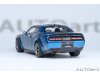 Масштабная модель Dodge Challenger SRT Super Stock 2023 (frostbite blue, carbon stripes) синий с карбоновыми полосками ракурс 20
