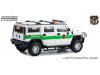 Масштабная модель Hummer H2 U.S. Border Patrol (пограничная служба США) 2003 белый с зеленым 1:18 GreenLight HW18038 ракурс 2