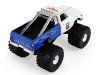Масштабная модель Chevrolet K-10 Monster Truck Chevron 150th Anniversary Bigfoot 1972 белый с синим 1:43 GreenLight 88063 ракурс 4