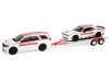 Масштабная модель набор Dodge Durango Ramchargers 2018 с прицепом-автовозом и Dodge Challenger SRT/Hellcat 2016 1:64 GreenLight 31190B