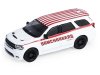 Масштабная модель набор Dodge Durango Ramchargers 2018 с прицепом-автовозом и Dodge Challenger SRT/Hellcat 2016 1:64 GreenLight 31190B ракурс 3