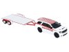Масштабная модель набор Dodge Durango Ramchargers 2018 с прицепом-автовозом и Dodge Challenger SRT/Hellcat 2016 1:64 GreenLight 31190B ракурс 2