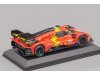 Масштабная модель Ferrari 499P 3.0L Turbo V6 Team Ferrari Af Corse #51 (2023) Alessandro Pier Guidi / James Calado / Antonio Giovinazzi, 24 часа Ле-Мана 1:43 Altaya MW1ALA0081 ракурс 2