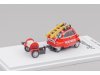 Масштабная модель BMW Isetta пожарный с лестницей и прицепом красный 1:64 Almost Real 630302001 ракурс 3